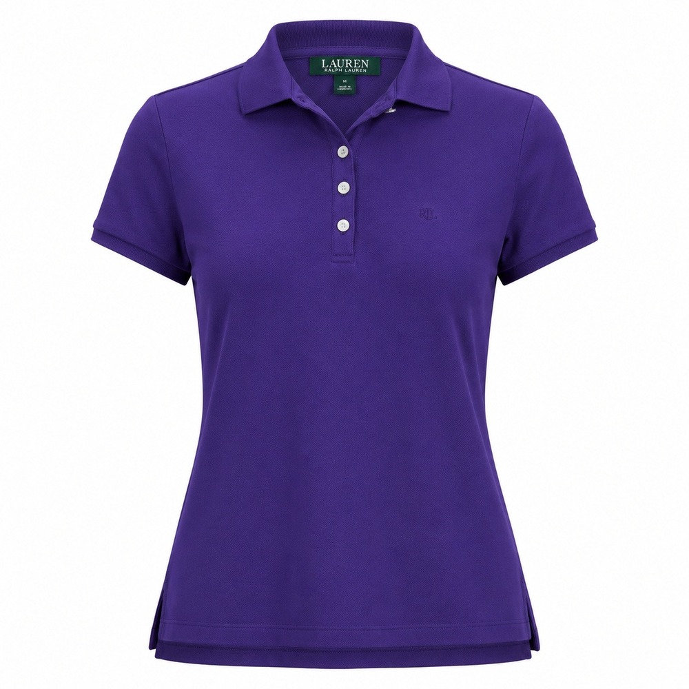Lauren Ralph Lauren Polo Shirt Womens Medium Purple Good Pique Short Sleeve Logo - Picture 1 of 11